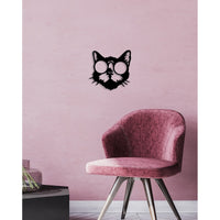 Decorazione in Metallo Gatto 61, Nero, Metallo, 42x0,15x41 cm, DESIGN MANIA