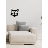 Decorazione in Metallo Gatto 61, Nero, Metallo, 42x0,15x41 cm, DESIGN MANIA