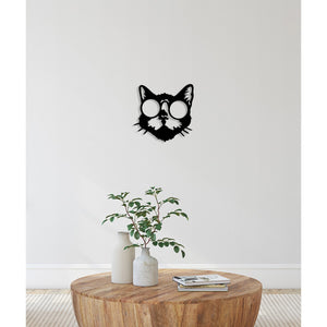 Decorazione in Metallo Gatto 61, Nero, Metallo, 42x0,15x41 cm, DESIGN MANIA