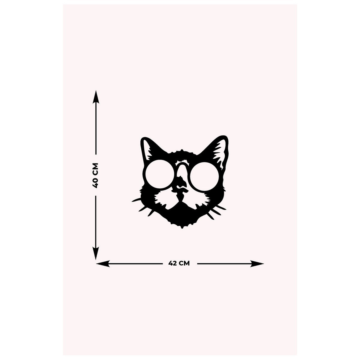 Decorazione in Metallo Gatto 61, Nero, Metallo, 42x0,15x41 cm, DESIGN MANIA