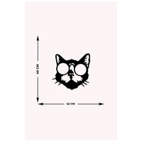 Decorazione in Metallo Gatto 61, Nero, Metallo, 42x0,15x41 cm, DESIGN MANIA