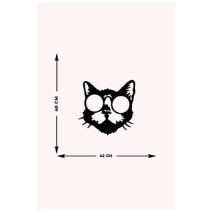 Decorazione in Metallo Gatto 61, Nero, Metallo, 42x0,15x41 cm, DESIGN MANIA