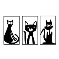 Decorazione in Metallo Gatto 70, Nero, Metallo, 120x0,15x72 cm, DESIGN MANIA