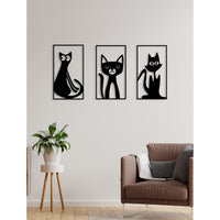 Decorazione in Metallo Gatto 70, Nero, Metallo, 120x0,15x72 cm, DESIGN MANIA