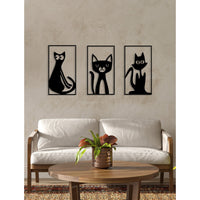 Decorazione in Metallo Gatto 70, Nero, Metallo, 120x0,15x72 cm, DESIGN MANIA