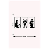 Decorazione in Metallo Gatto 70, Nero, Metallo, 120x0,15x72 cm, DESIGN MANIA