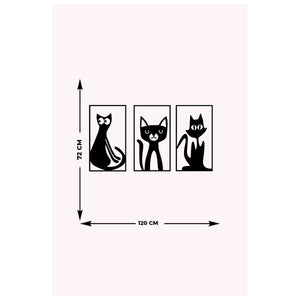 Decorazione in Metallo Gatto 70, Nero, Metallo, 120x0,15x72 cm, DESIGN MANIA