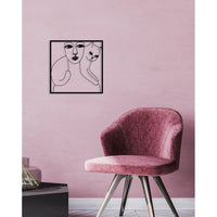 Decorazione in Metallo Gatto 74, Nero, Metallo, 55x0,15x55 cm cm, DESIGN MANIA