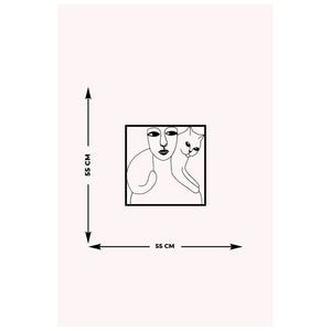 Decorazione in Metallo Gatto 74, Nero, Metallo, 55x0,15x55 cm cm, DESIGN MANIA