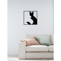 Decorazione in Metallo Gatto 80, Nero, Metallo, 60x0,15x61 cm, DESIGN MANIA