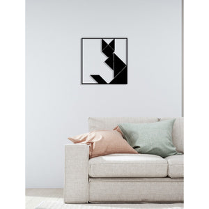 Decorazione in Metallo Gatto 80, Nero, Metallo, 60x0,15x61 cm, DESIGN MANIA