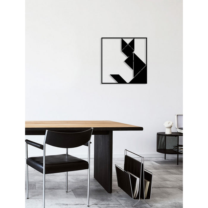 Decorazione in Metallo Gatto 80, Nero, Metallo, 60x0,15x61 cm, DESIGN MANIA