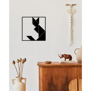 Decorazione in Metallo Gatto 80, Nero, Metallo, 60x0,15x61 cm, DESIGN MANIA