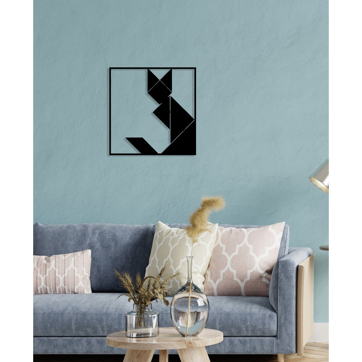 Decorazione in Metallo Gatto 80, Nero, Metallo, 60x0,15x61 cm, DESIGN MANIA