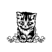 Decorazione in Metallo Gatto 91, Nero, Metallo, 50x0,15x40 cm, DESIGN MANIA