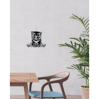 Decorazione in Metallo Gatto 91, Nero, Metallo, 50x0,15x40 cm, DESIGN MANIA