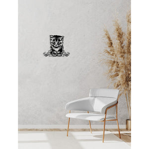 Decorazione in Metallo Gatto 91, Nero, Metallo, 50x0,15x40 cm, DESIGN MANIA