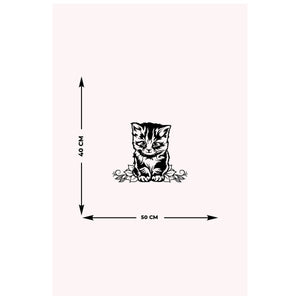 Decorazione in Metallo Gatto 91, Nero, Metallo, 50x0,15x40 cm, DESIGN MANIA