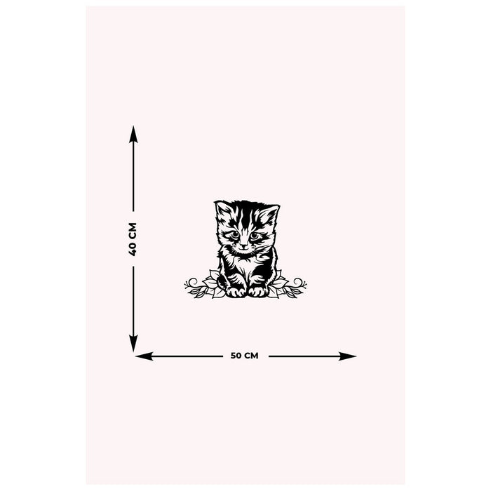 Decorazione in Metallo Gatto 91, Nero, Metallo, 50x0,15x40 cm, DESIGN MANIA