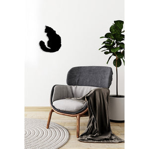 Decorazione in Metallo Gatto 93, Nero, Metallo, 36x0,15x44 cm, DESIGN MANIA