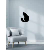 Decorazione in Metallo Gatto 93, Nero, Metallo, 36x0,15x44 cm, DESIGN MANIA