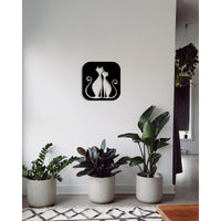 Decorazione in Metallo Gatto 103, Nero, Metallo, 50x0,15x51 cm cm, DESIGN MANIA