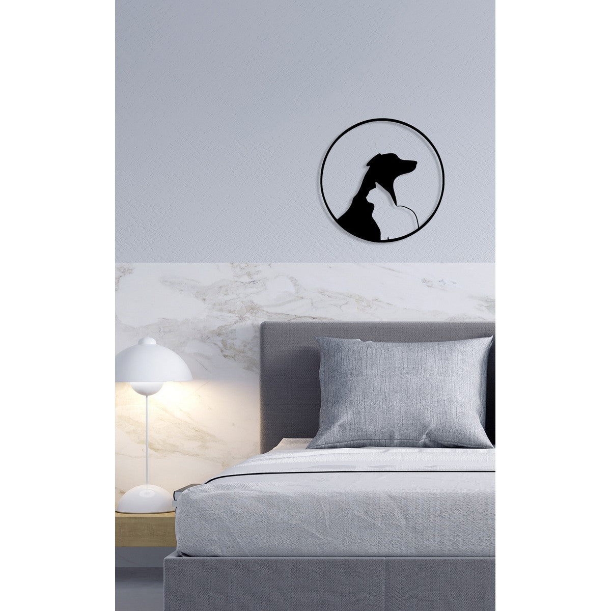 Decorazione in Metallo Gatto 111, Nero, Metallo, 50x0,15x50 cm, DESIGN MANIA