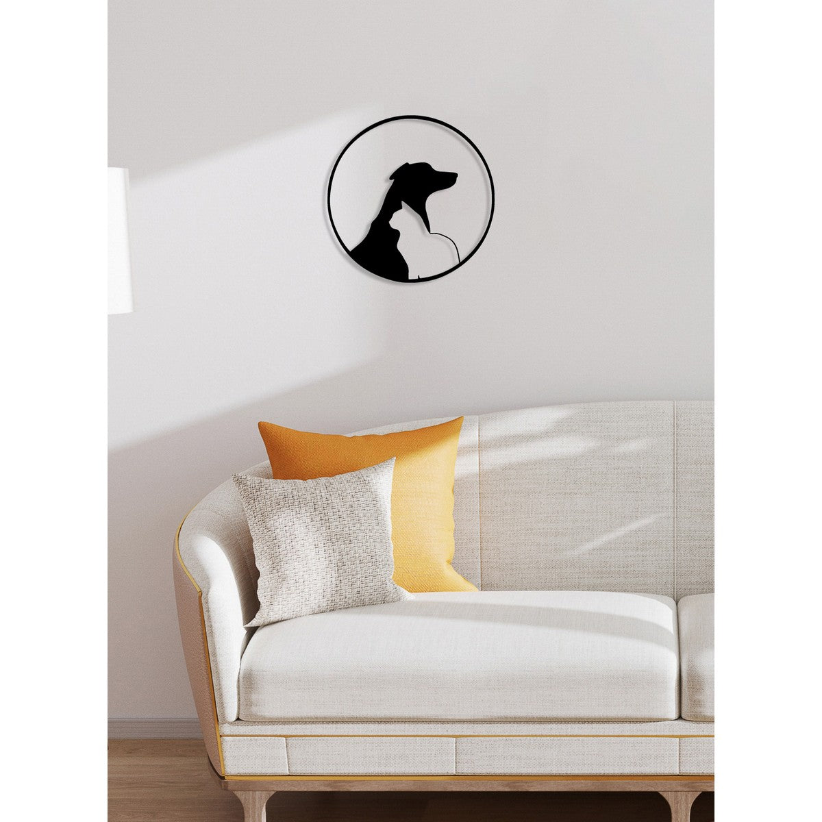 Decorazione in Metallo Gatto 111, Nero, Metallo, 50x0,15x50 cm, DESIGN MANIA