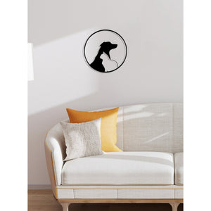 Decorazione in Metallo Gatto 111, Nero, Metallo, 50x0,15x50 cm, DESIGN MANIA