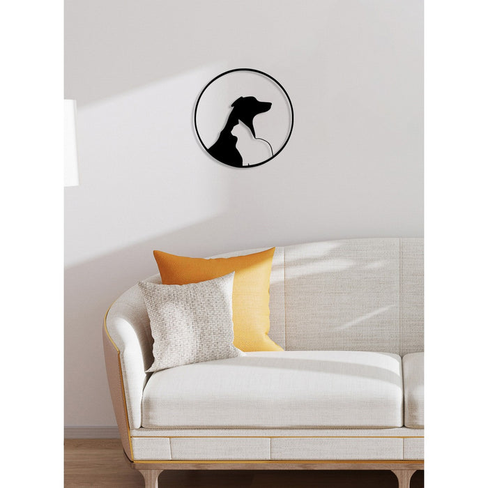 Decorazione in Metallo Gatto 111, Nero, Metallo, 50x0,15x50 cm, DESIGN MANIA