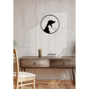 Decorazione in Metallo Gatto 111, Nero, Metallo, 50x0,15x50 cm, DESIGN MANIA