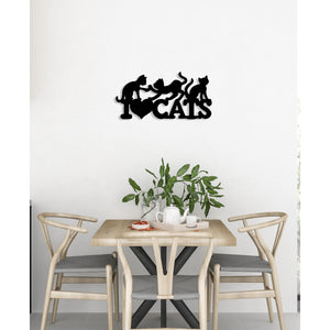 Decorazione in Metallo Gatto 125, Nero, Metallo, 60x0,15x30 cm, DESIGN MANIA