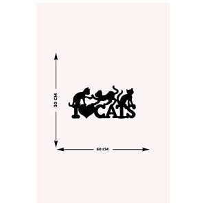 Decorazione in Metallo Gatto 125, Nero, Metallo, 60x0,15x30 cm, DESIGN MANIA