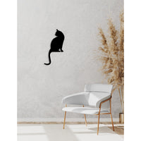 Decorazione in Metallo Gatto 141, Nero, Metallo, 30x0,15x54 cm, DESIGN MANIA