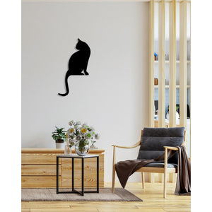 Decorazione in Metallo Gatto 141, Nero, Metallo, 30x0,15x54 cm, DESIGN MANIA