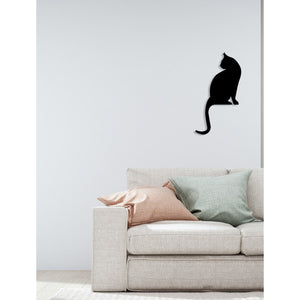 Decorazione in Metallo Gatto 141, Nero, Metallo, 30x0,15x54 cm, DESIGN MANIA