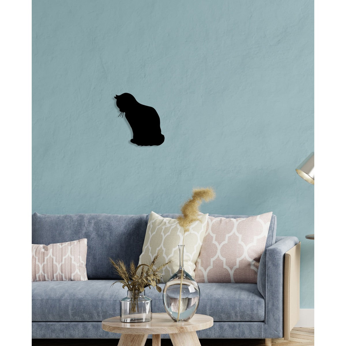 Decorazione in Metallo Gatto 153, Nero, Metallo, 38x0,15x40 cm, DESIGN MANIA