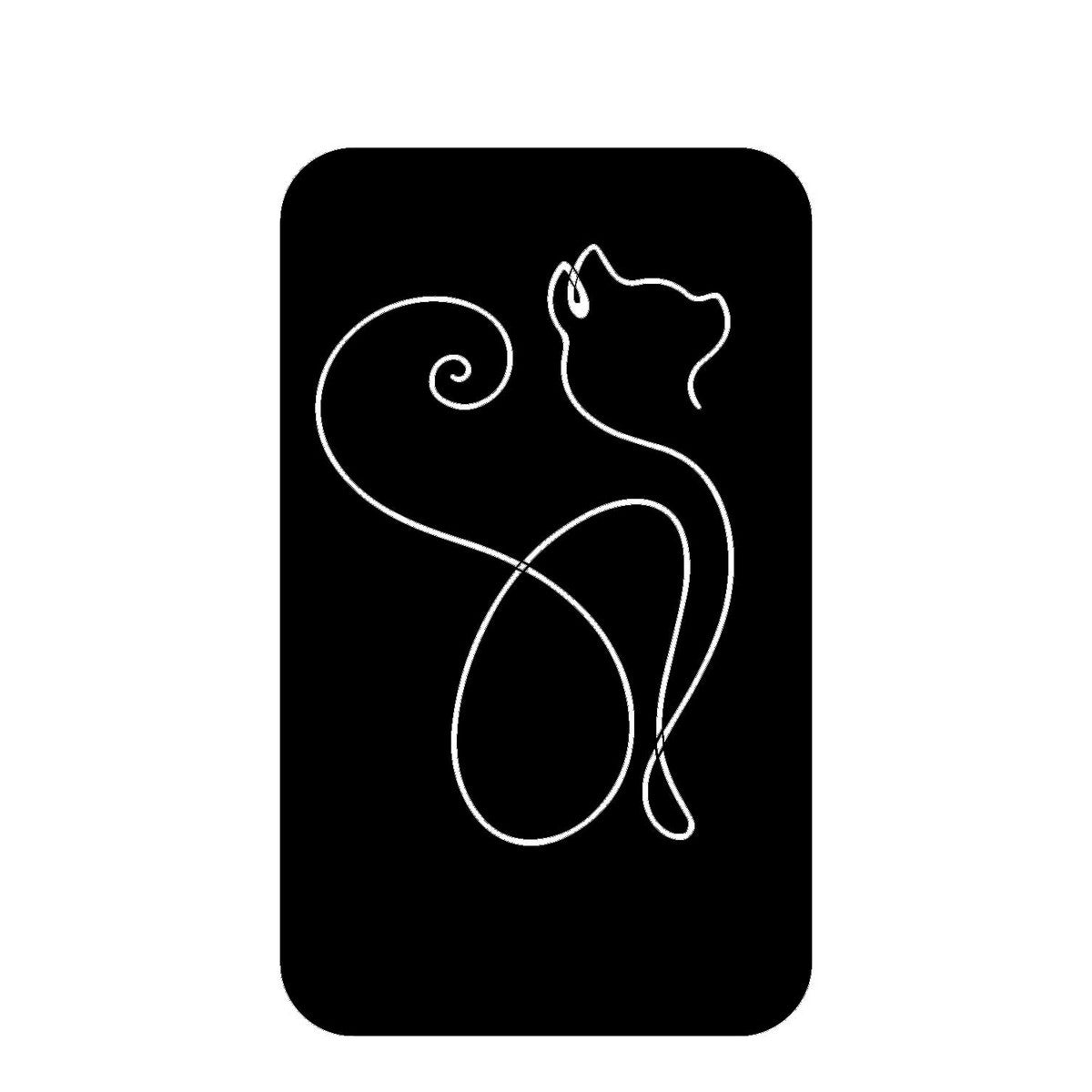 Decorazione in Metallo Gatto 155, Nero, Metallo, 36x0,15x60 cm, DESIGN MANIA