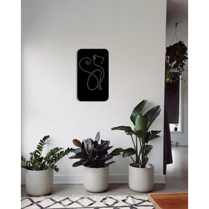 Decorazione in Metallo Gatto 155, Nero, Metallo, 36x0,15x60 cm, DESIGN MANIA