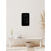 Decorazione in Metallo Gatto 155, Nero, Metallo, 36x0,15x60 cm, DESIGN MANIA