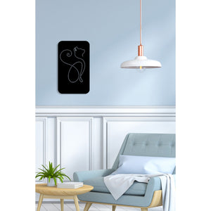 Decorazione in Metallo Gatto 155, Nero, Metallo, 36x0,15x60 cm, DESIGN MANIA