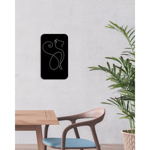 Decorazione in Metallo Gatto 155, Nero, Metallo, 36x0,15x60 cm, DESIGN MANIA