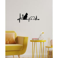 Decorazione in Metallo Gatto 157, Nero, Metallo, 66x0,15x30 cm, DESIGN MANIA