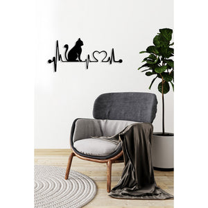 Decorazione in Metallo Gatto 157, Nero, Metallo, 66x0,15x30 cm, DESIGN MANIA