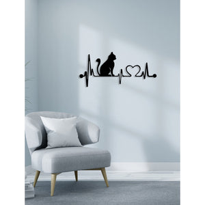 Decorazione in Metallo Gatto 157, Nero, Metallo, 66x0,15x30 cm, DESIGN MANIA