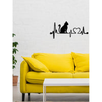 Decorazione in Metallo Gatto 157, Nero, Metallo, 66x0,15x30 cm, DESIGN MANIA