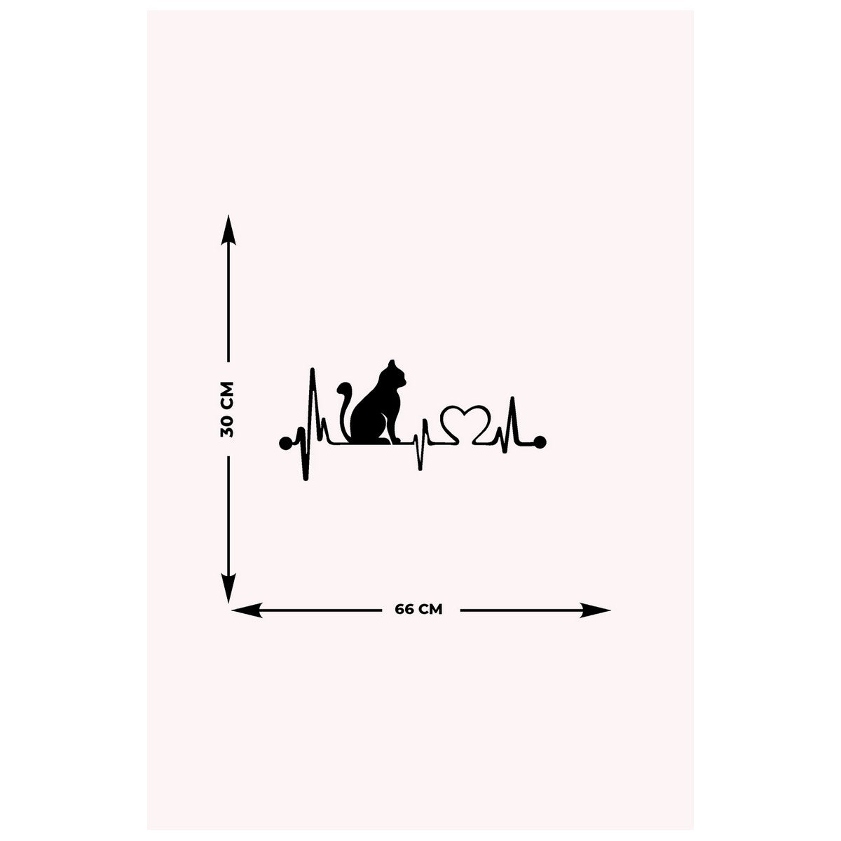 Decorazione in Metallo Gatto 157, Nero, Metallo, 66x0,15x30 cm, DESIGN MANIA