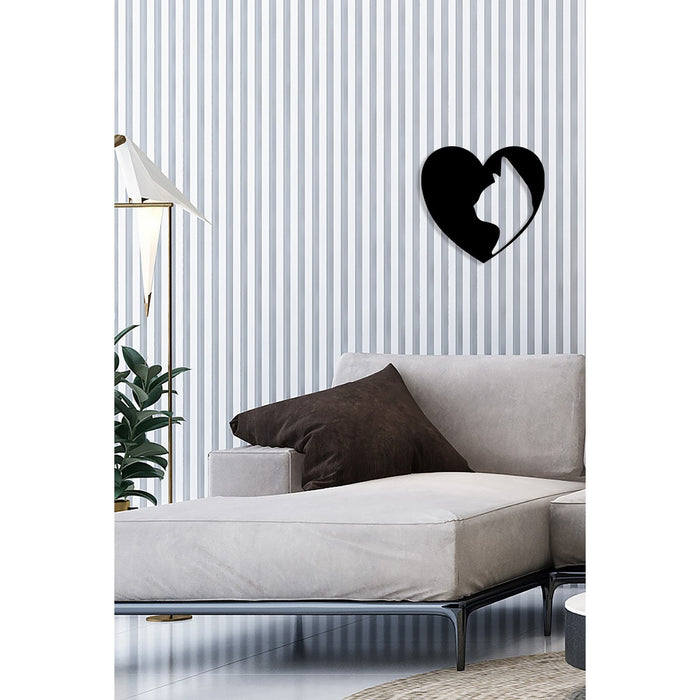 Decorazione in Metallo Gatto 165, Nero, Metallo, 40x0,15x38 cm, DESIGN MANIA