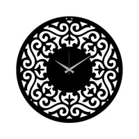 Orologio da Parete Barocco, Nero, Metallo, 50x0,15x50 cm, DESIGN MANIA