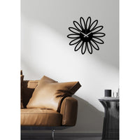 Orologio da Parete Margherita, Nero, Metallo, 40x0,15x39 cm, DESIGN MANIA